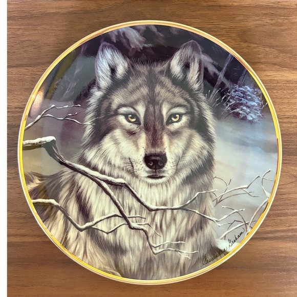 The Franklin Mint Other - Franklin Mint Call of the Wild Wolf Plate Cassandra Graham Limited Edition 8.5in
